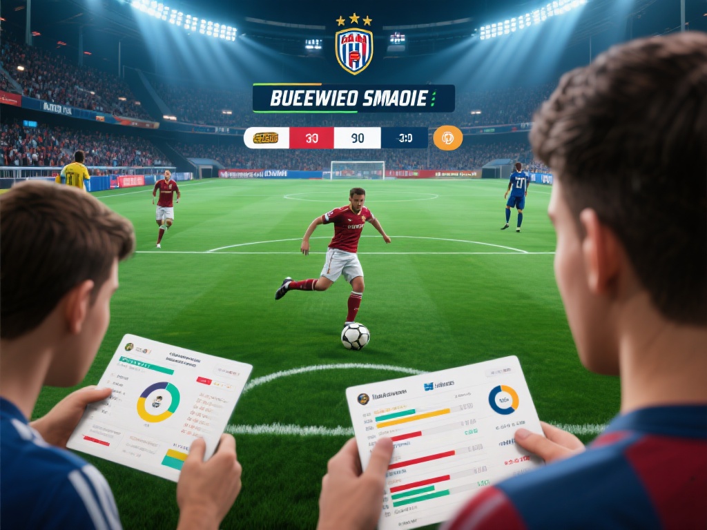 例如，在足球模拟赛中，玩家需要根据队伍的历史数据和